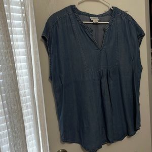 Womens short sleeve denim shirt